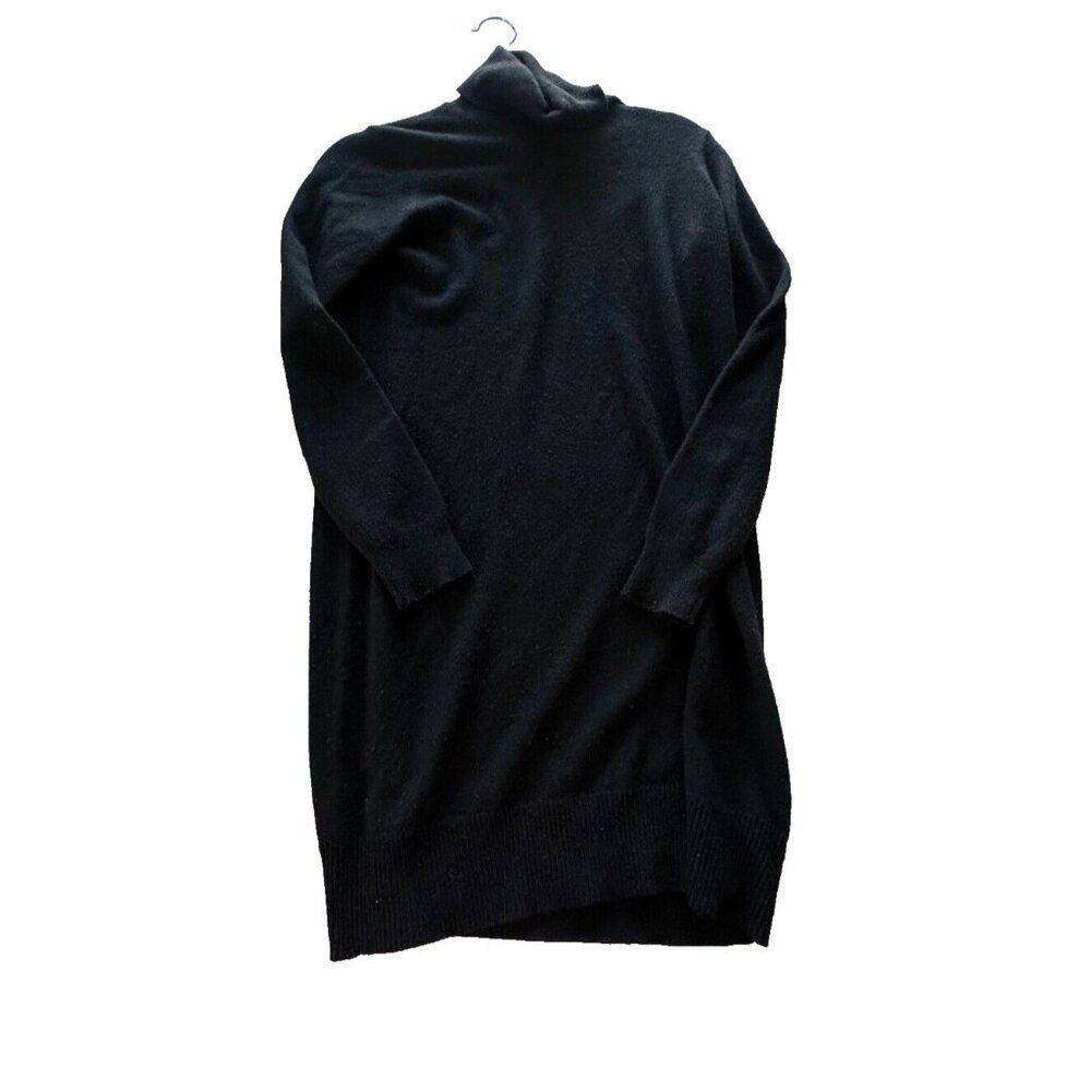 Theory Black Turtleneck Soft Cashmere Sweater Dress Minimalist Small